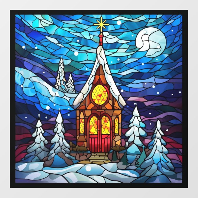 Vinilos Para Cristales Winter Church Window Cling (Hoja)