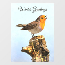 Vinilos Para Cristales Winter Greetings. Robin singing