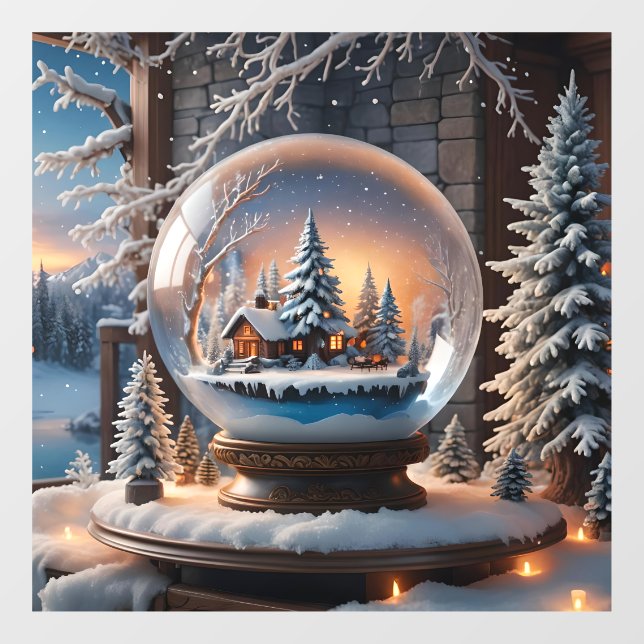 Vinilos Para Cristales Winter Snow Globe Cling (Hoja)