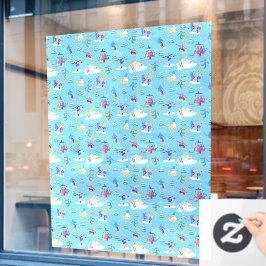 Vinilos Para Cristales Winter Sports Skating Skiing Pattern Ski Shop Larg