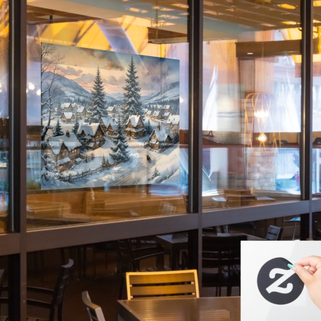 Vinilos Para Cristales Winter Village Window Cling (ventana del restaurante)