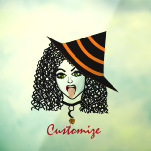 Vinilos Para Cristales Witch Thunder_Cove con cabello rizado