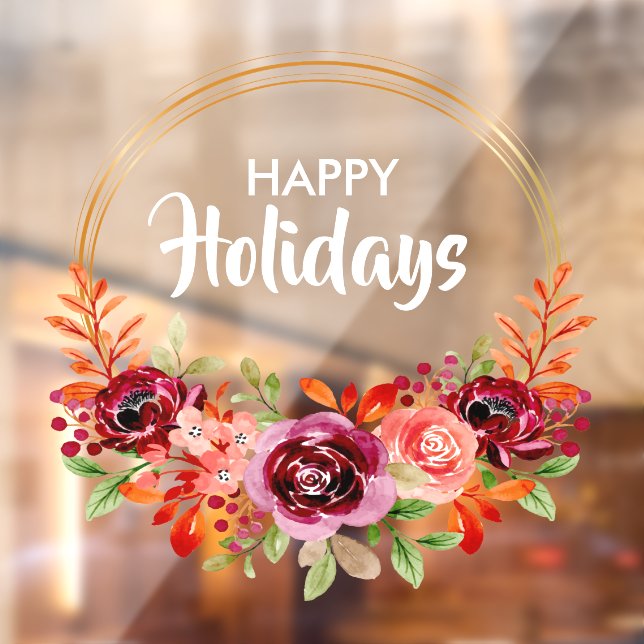 Vinilos Para Cristales Wreath floral de otoño (Hoja 2)