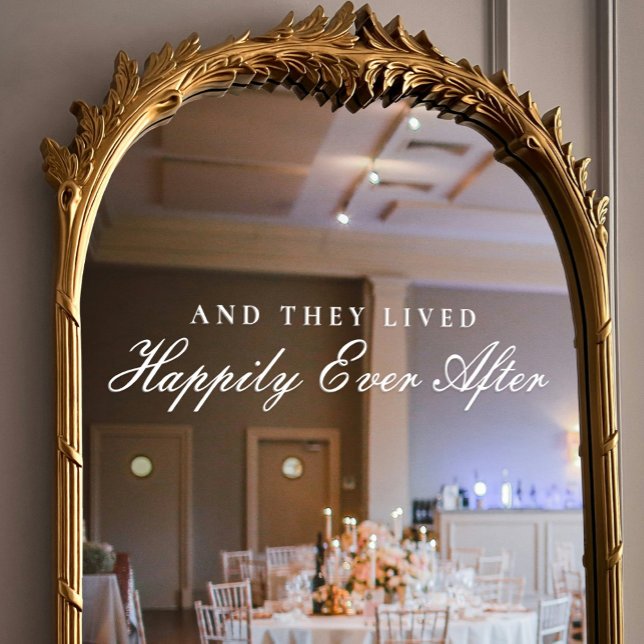 Vinilos Para Cristales Y Vivían Felices Desde Que Se Celebró Una Elegante (And They Lived Happily Ever After Elegant Wedding Window Cling)