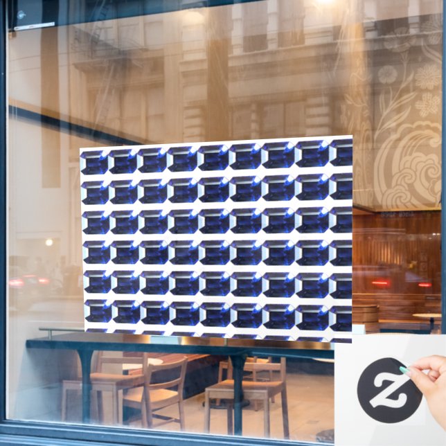 Vinilos Para Cristales Zafiro Azul Rectangular (Ventana de cafetería)