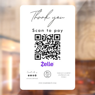 Vinilos Para Cristales Zelle QR Code Escáner de logotipo para pagar Graci