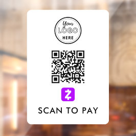 Vinilos Para Cristales Zelle QR Code Scan para pagar el logotipo moderno 