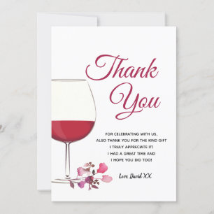 vino, adulto, tarjeta de agradecimiento