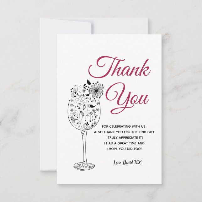 vino, adulto, tarjeta de agradecimiento (Anverso)