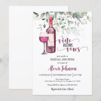 Vino antes de la invitación a la ducha nupcial (ro