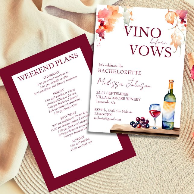 Vino antes de vales plantilla de soltera de bodega (Vino before vows winery bachelorette weekend itinerary invitation template instant download)