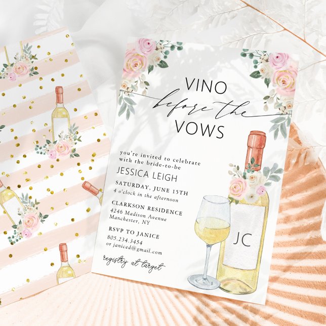 Vino Antes De Vows Invitación A Ducha Bridal (Subido por el creador)