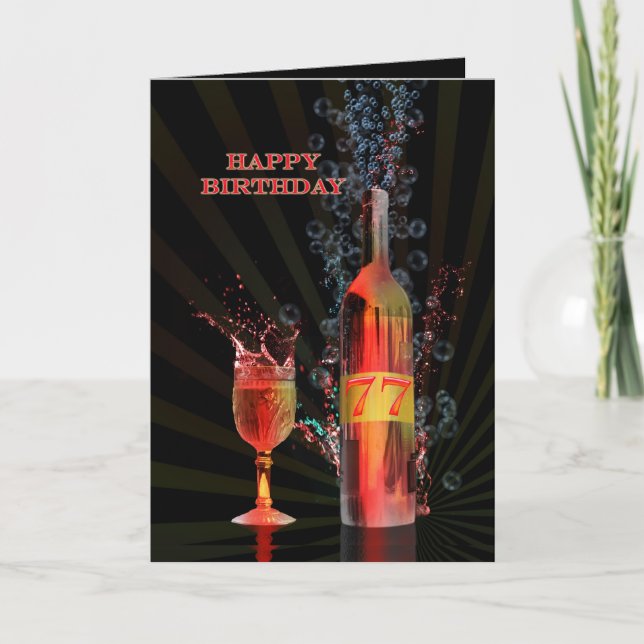 Vino aplastante tarjeta de cumpleaños 77 (Anverso)