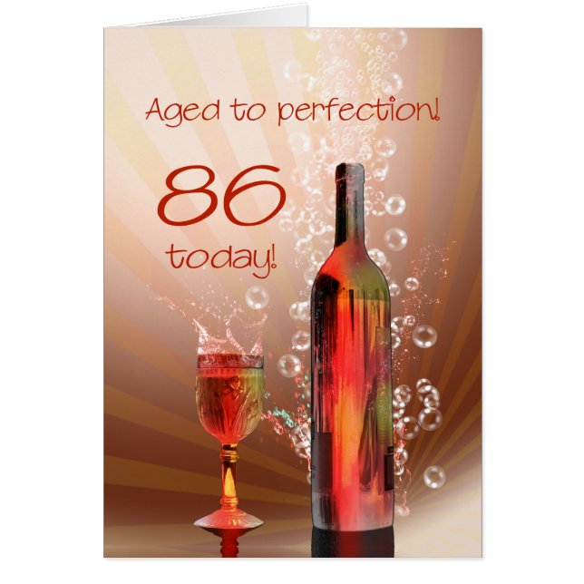 Vino aplastante tarjeta de cumpleaños 86 (Frente)