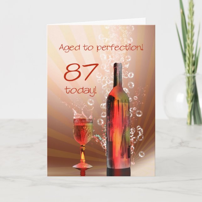 Vino aplastante tarjeta de cumpleaños 87 (Anverso)