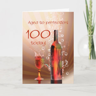 Vino aplastante tarjeta de cumpleaños número 100