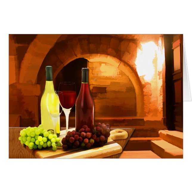 Vino blanco rojo y en el sótano (Anverso (Horizontal))