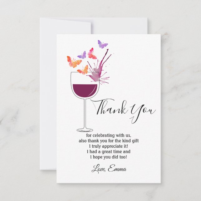 vino, carta de agradecimiento (Anverso)