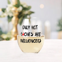 Cita Divertida de Influencer en Vaso de Vidrio par