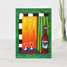 Vino de amor verdadero para dos tarjetas de felici
