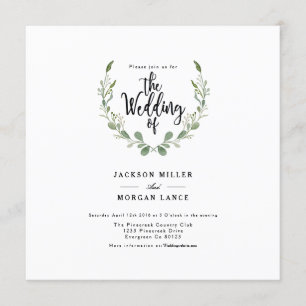 Vino de vegetación rústica   Invitación a la boda 