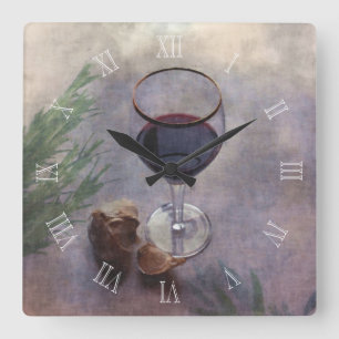 Vino del ajo y reloj de las hierbas