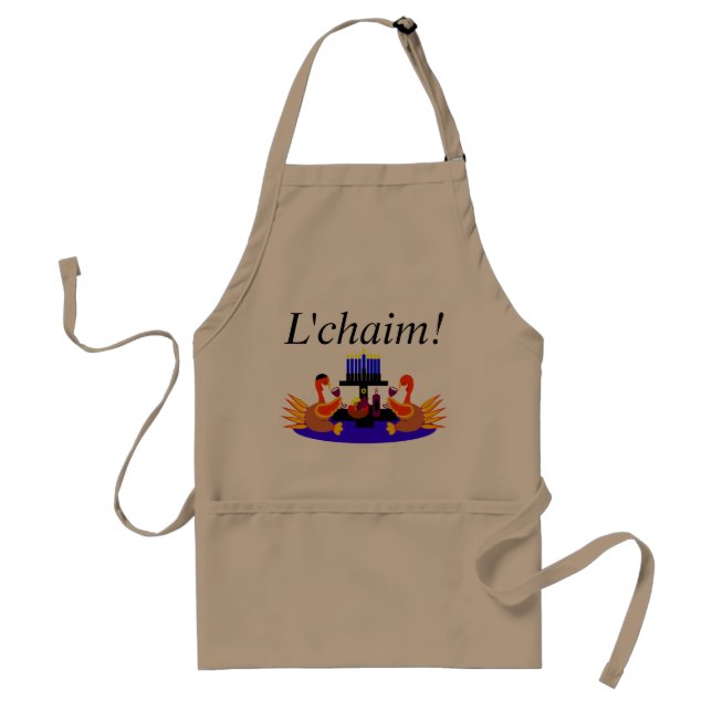 Vino divertido del delantal de Thanksgivukkah que (Frente)