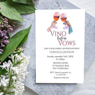 Vino elegante antes de prometer la invitación a la