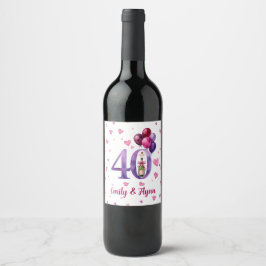 Vino Etiqueta de botella para aniversario de bodas de r