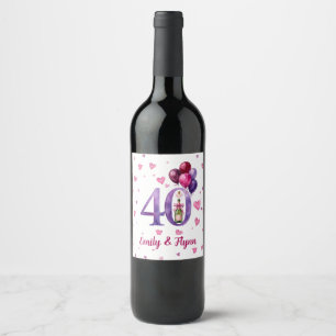 Vino Etiqueta de botella para aniversario de bodas de r