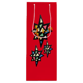 Vino Feliz Navidad Estrellas. bolsa para botellas de vi