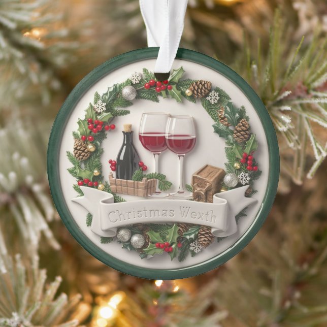 Vino festivo y ornamento de alto alivio (Árbol)