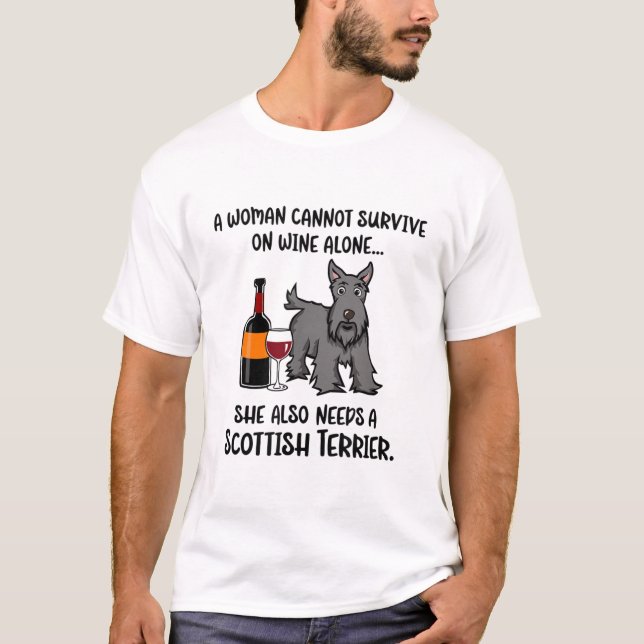 Vino gracioso y camiseta aterradora escocesa (Anverso)
