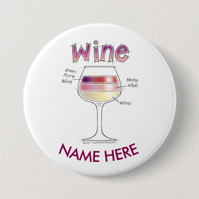 VINO, MÁS VINO, AÚN MÁS BOTÓN DE LA ETIQUETA DEL (Anverso)