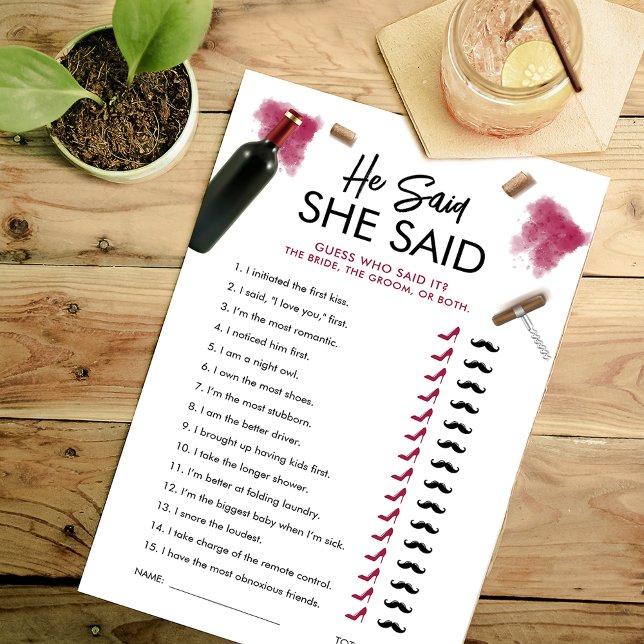 Vino Moderno - Dijo Que Dijo Tarjeta De Juego (Subido por el creador)