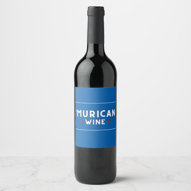 'Vino muricano (azul) - Etiqueta de vino del 4 de  (Anverso)