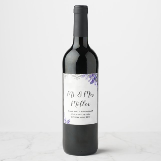 Vino o espumoso Etiqueta del frasco de vino lavand (Anverso)