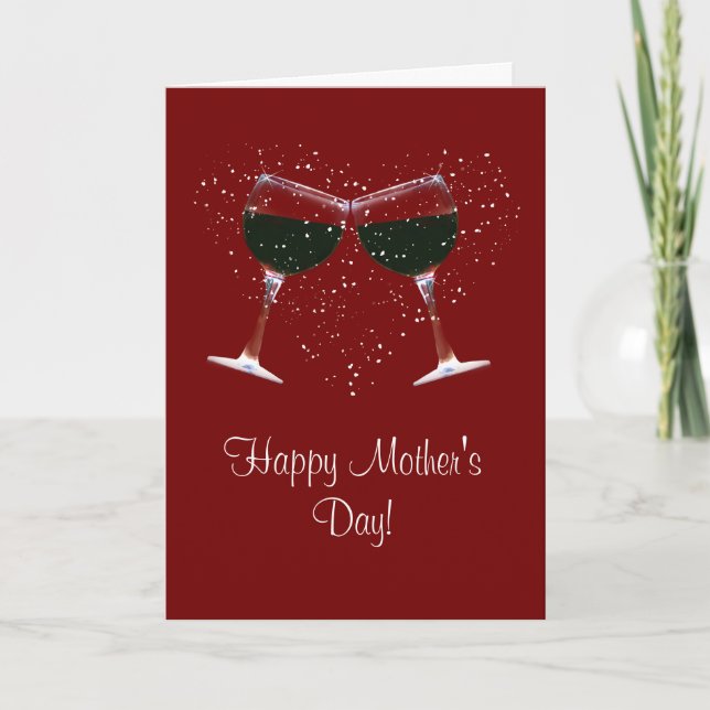 Vino País feliz tarjeta del día de la madre (Anverso)