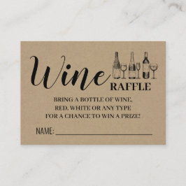 Vino Raffle Ticket Parejas Ducha Tarjeta Rústica