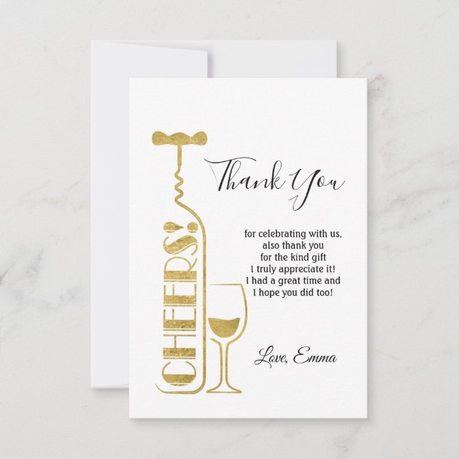 vino, salud gracias tarjeta (Anverso)