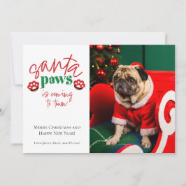 Vino Santa Paws a la tarjeta de vacaciones de Masc