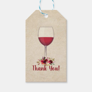 vino tinto, boda, cumpleaños, etiqueta de regalo d
