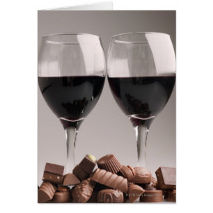 vino tinto con chocolates