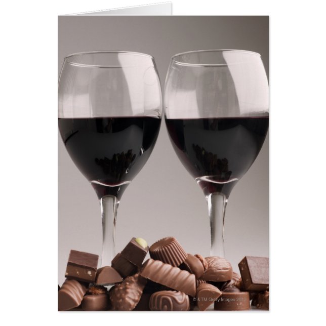 vino tinto con chocolates (Frente)