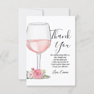 vino tinto, floral, tarjeta de agradecimiento