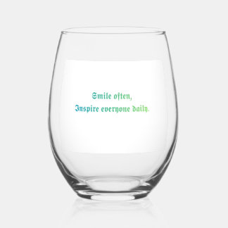 Vino Vaso de Vidrio Diario Sonríe Inspira