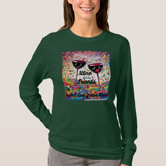 Vino y amigos Camiseta (Anverso)