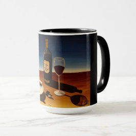 "Vino y cigarrillos" de dos jarras de madera