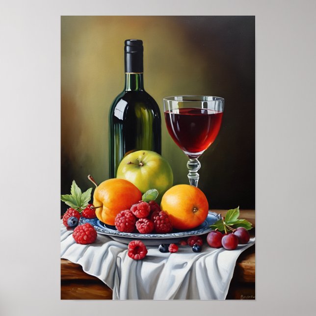 Vino y comida Difundir Arte Impreso (Frente)