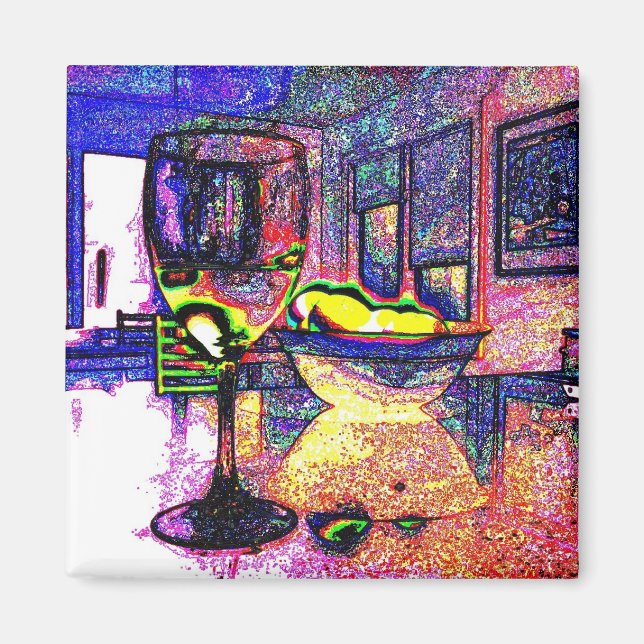 Vino y Lemones I - Refrigerador imán (Frente)